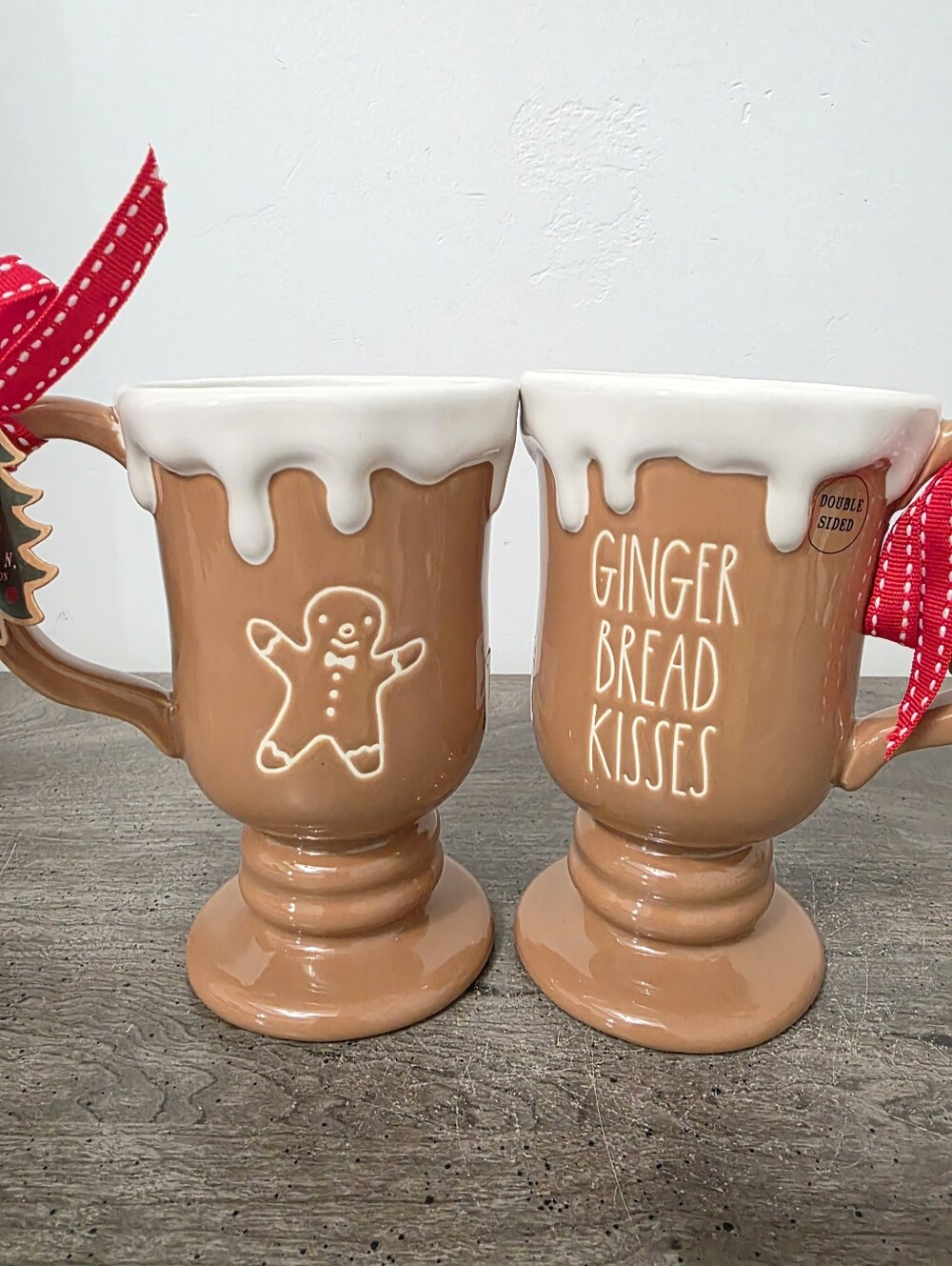 Rae Dunn Christmas Gingerbread Kisses Mug Double-sided New Viral